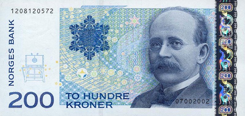 Front of Norway p50a: 200 Krone from 2002