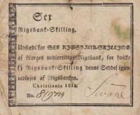 pA23 from Norway: 6 Rigsbank skilling from 1814