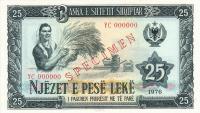 p44s1 from Albania: 25 Leke from 1976