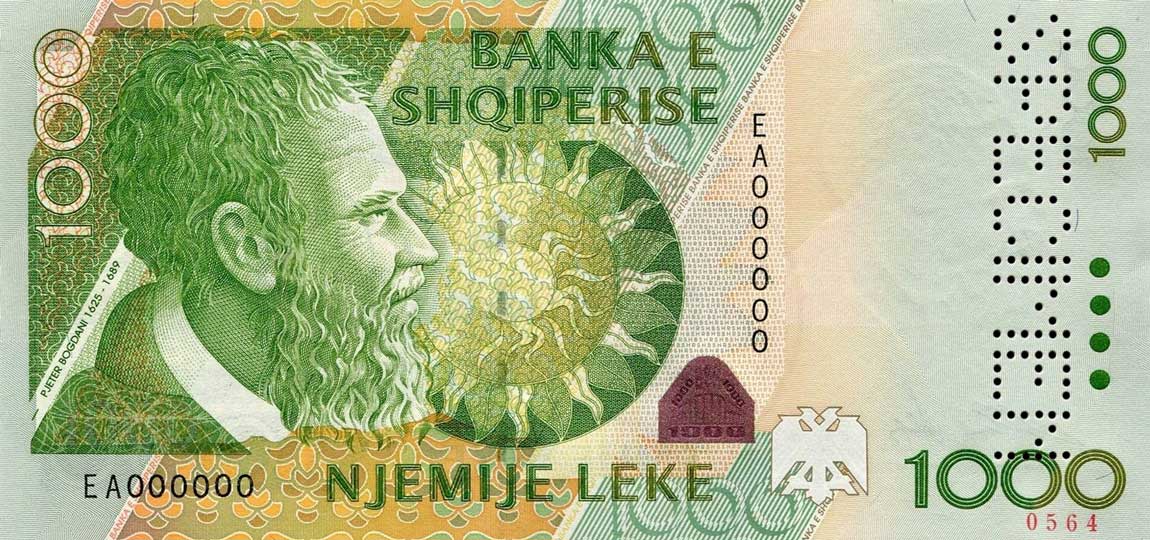 Front of Albania p69s: 1000 Leke from 2001