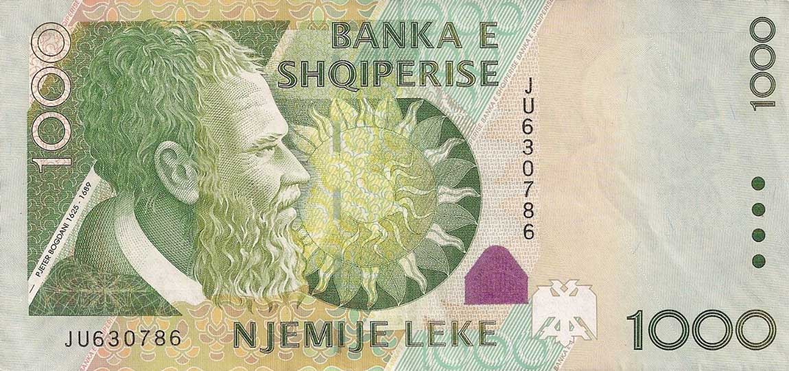 Front of Albania p73a: 1000 Leke from 2007