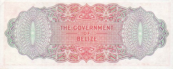 Back of Belize p35a: 5 Dollars from 1975