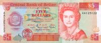 p53a from Belize: 5 Dollars from 1990