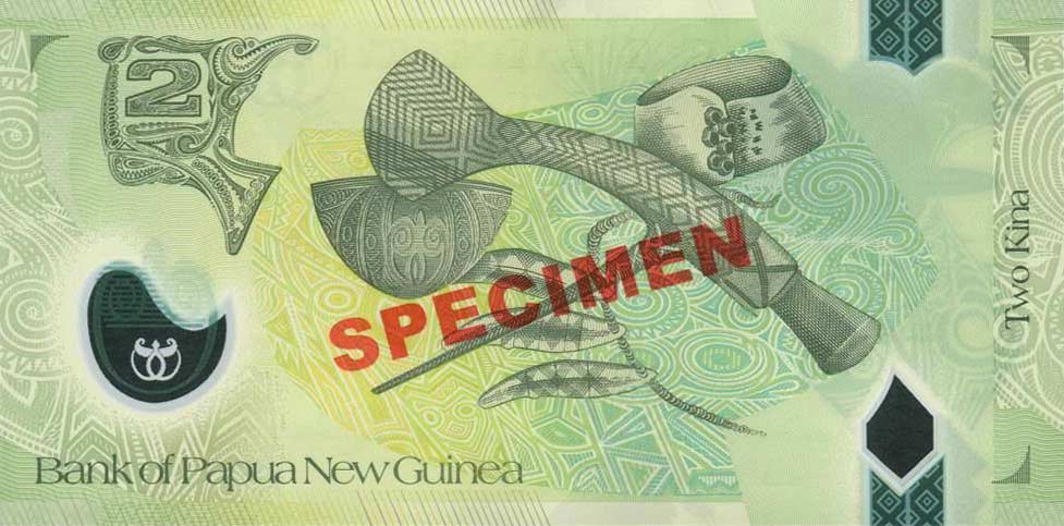 Back of Papua New Guinea p28s: 2 Kina from 2007