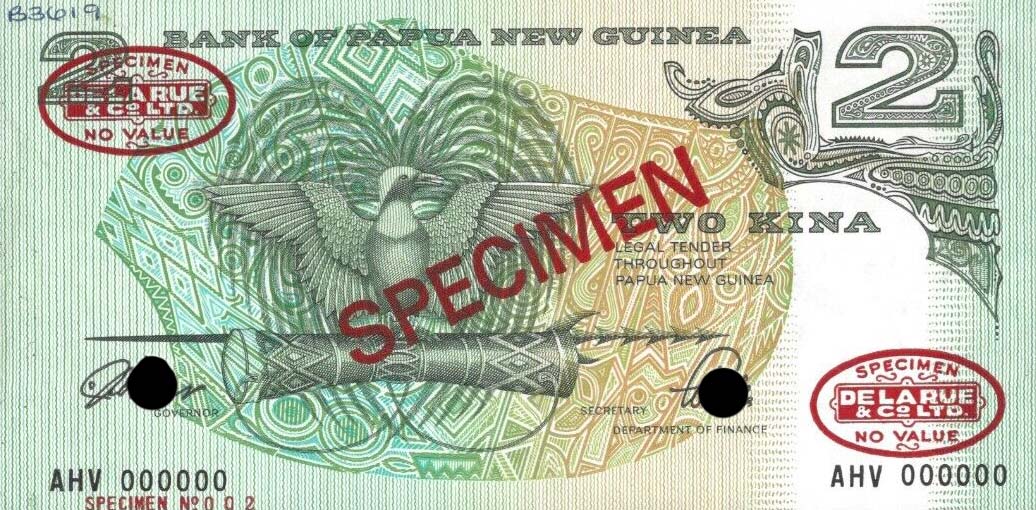Front of Papua New Guinea p12As: 2 Kina from 1992