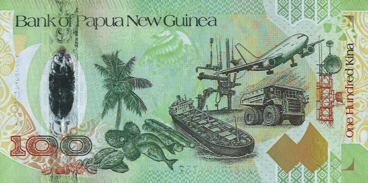 Back of Papua New Guinea p37r: 100 Kina from 2008