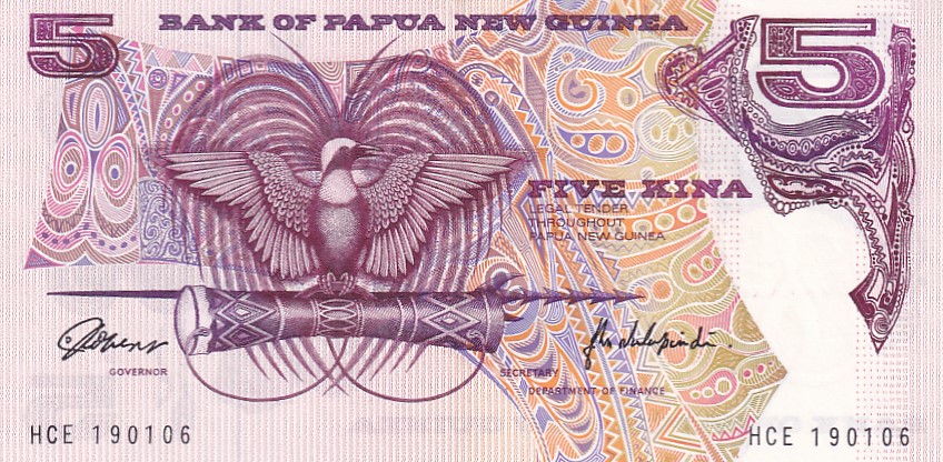 Front of Papua New Guinea p6b: 5 Kina from 1981