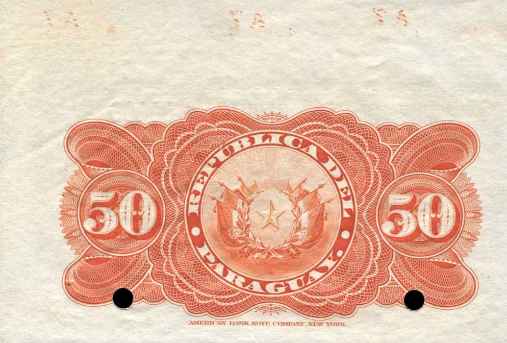 Back of Paraguay p105s1: 50 Centavos from 1903