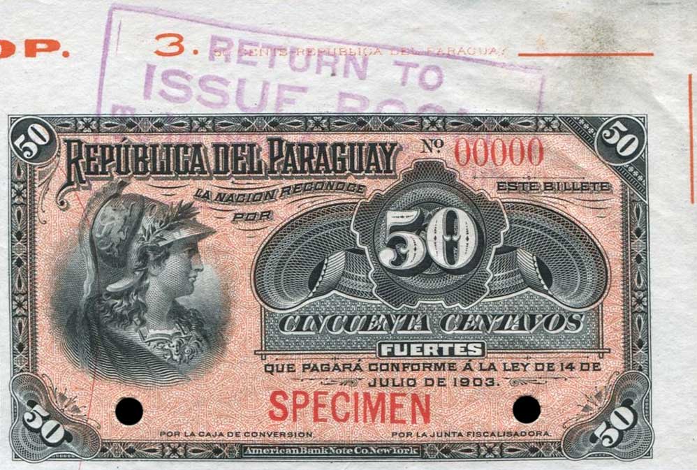 Front of Paraguay p105s1: 50 Centavos from 1903