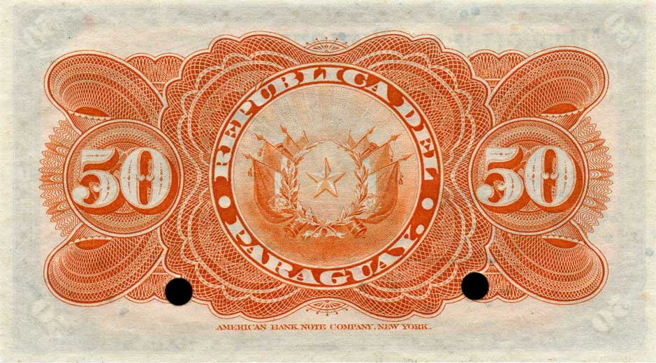 Back of Paraguay p105s2: 50 Centavos from 1903
