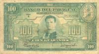 p182 from Paraguay: 100 Guaranies from 1943
