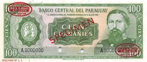 p198s from Paraguay: 100 Guarani from 1952