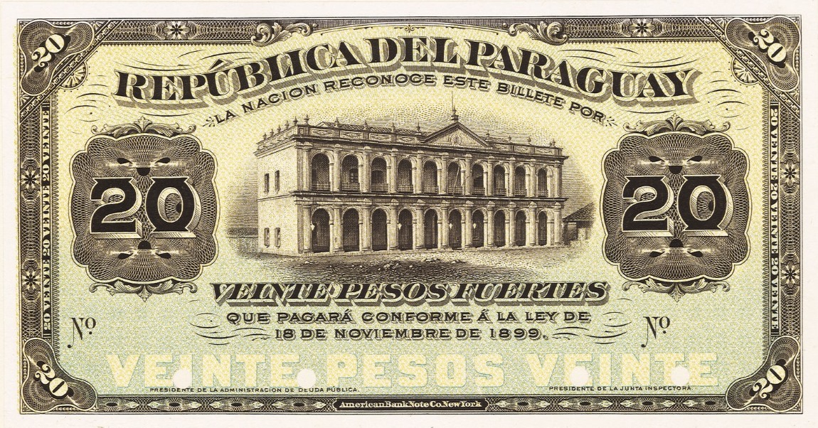 Front of Paraguay p99p: 10 Pesos from 1899