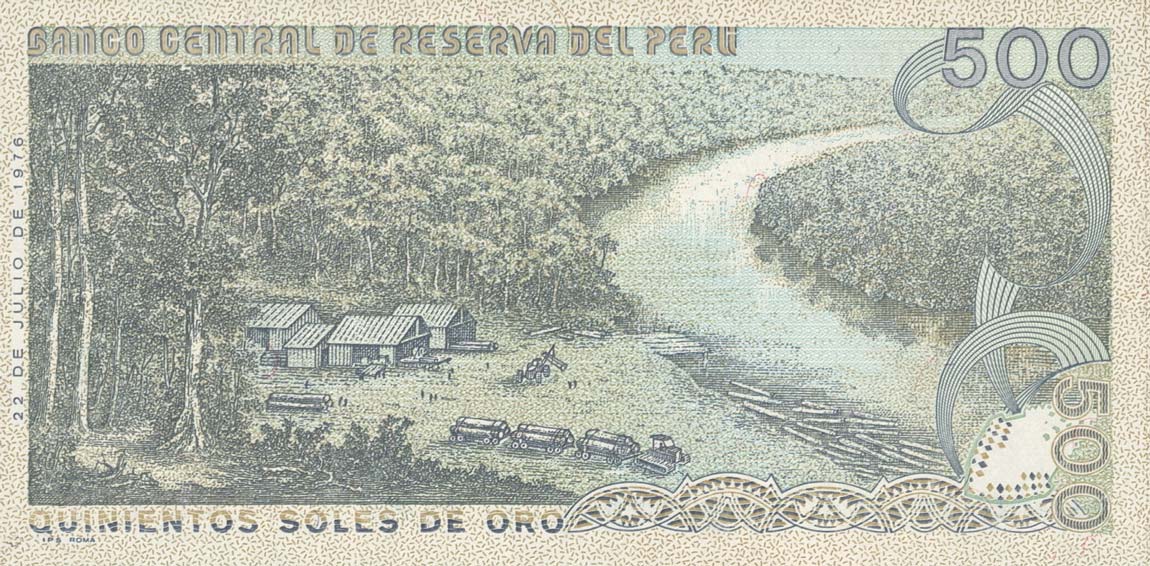 Back of Peru p115: 500 Soles de Oro from 1976