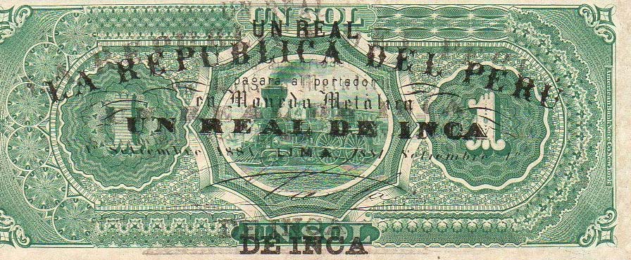 Back of Peru p11: 1 Real from 1881
