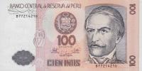 Gallery image for Peru p133a: 100 Intis from 1987