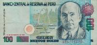 p155b from Peru: 100 Nuevos Soles from 1992