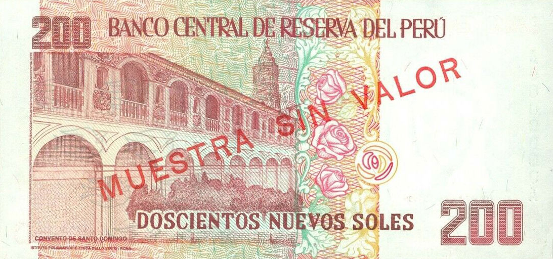 Back of Peru p162s: 200 Nuevos Soles from 1995