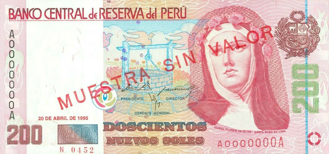 Front of Peru p162s: 200 Nuevos Soles from 1995