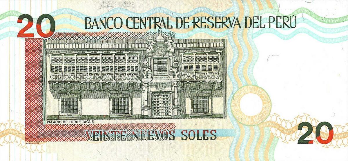 Back of Peru p173: 20 Nuevos Soles from 2000