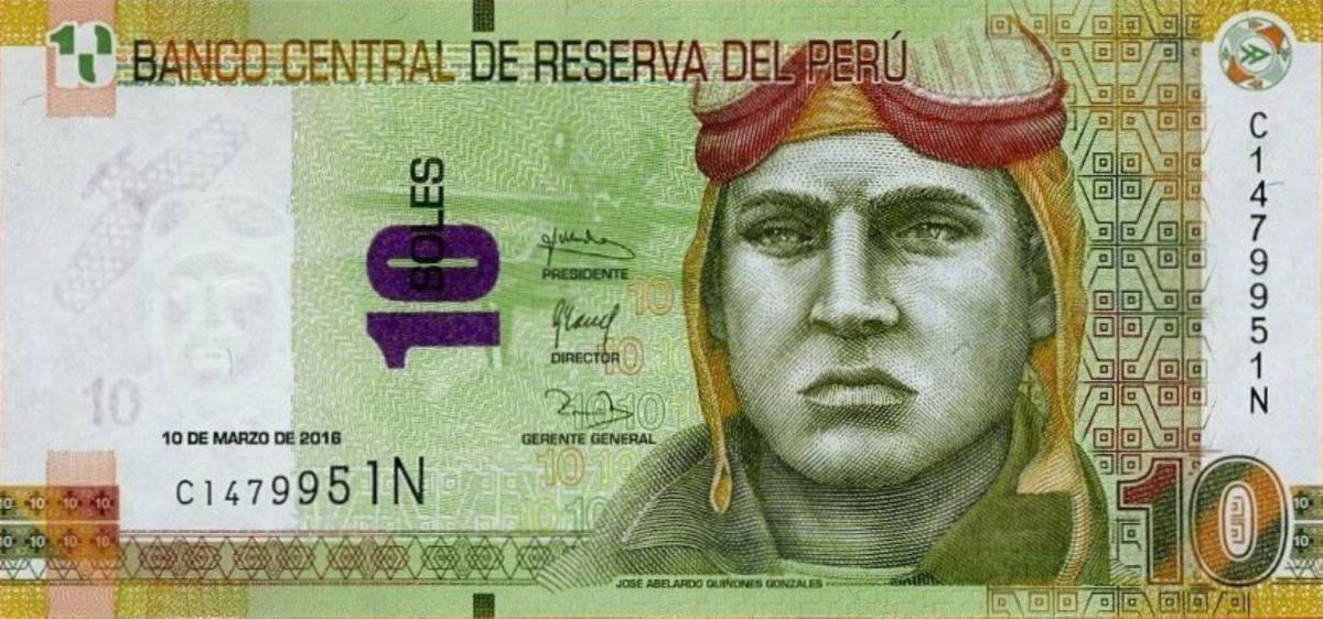 Front of Peru p192: 10 Soles from 2016
