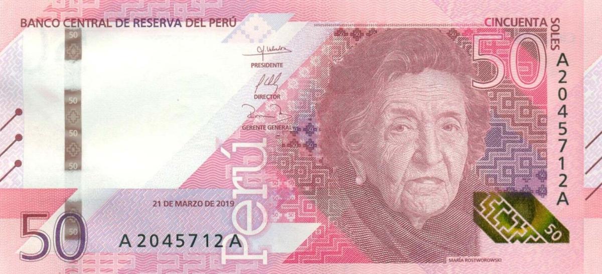 Front of Peru p198: 50 Soles from 2019