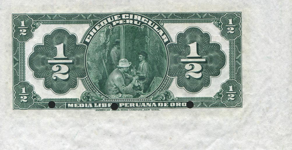 Back of Peru p25s: 0.5 Libra from 1914