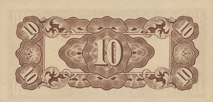 Back of Philippines p104a: 10 Centavos from 1942