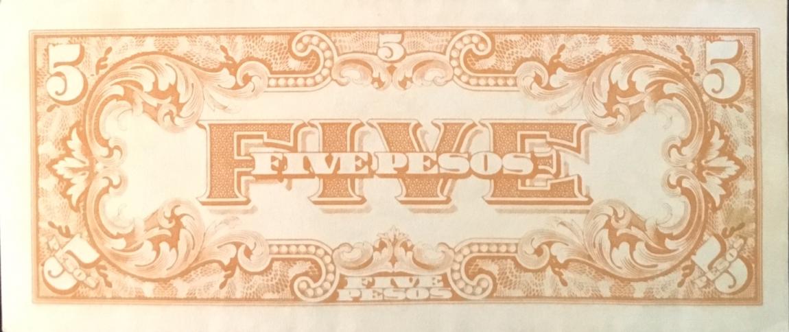 Back of Philippines p107b: 5 Pesos from 1942