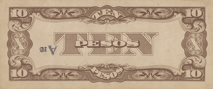 Back of Philippines p108a: 10 Pesos from 1942