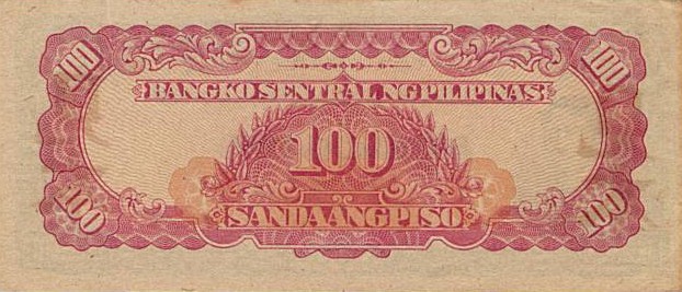 Back of Philippines p116s1: 100 Piso from 1944
