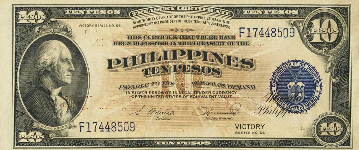 Front of Philippines p120a: 10 Pesos from 1949