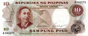 p144a from Philippines: 10 Piso from 1969
