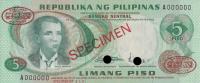 p148s from Philippines: 5 Piso from 1970