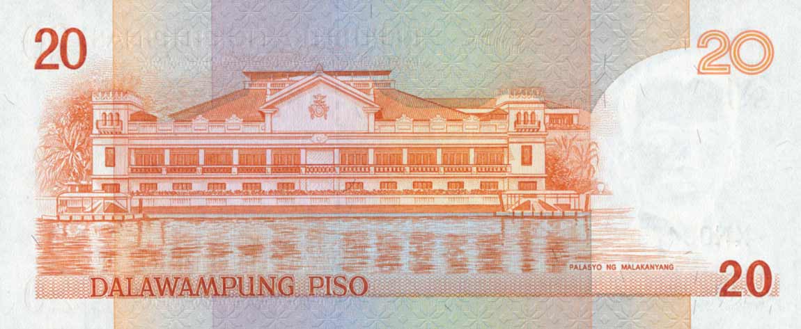 Back of Philippines p170f: 20 Piso from 1986