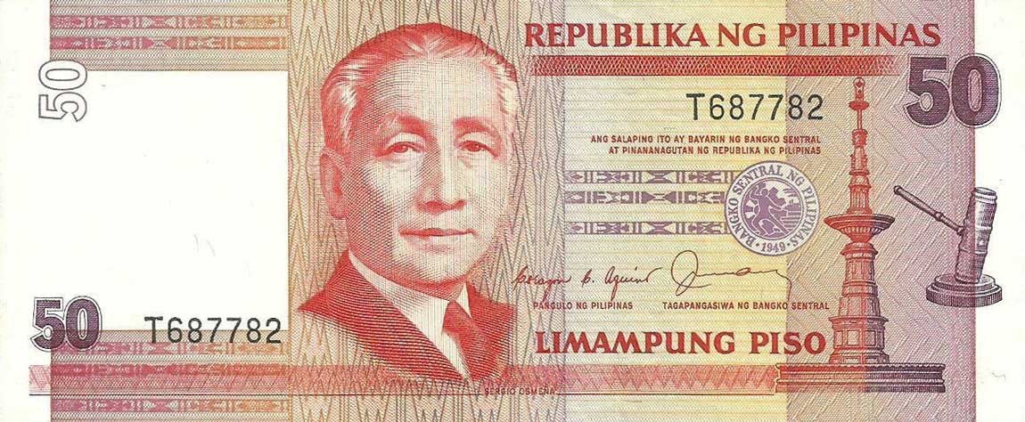 Front of Philippines p171a: 50 Piso from 1987