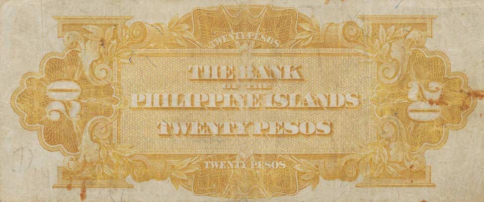 Back of Philippines p18a: 20 Pesos from 1928