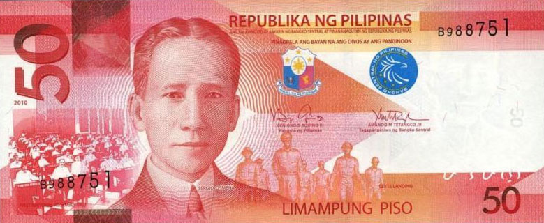 Front of Philippines p207a: 50 Pesos from 2010