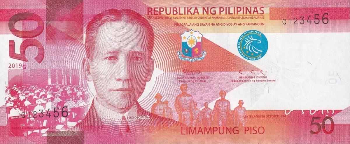 Front of Philippines p207d: 50 Pesos from 2019
