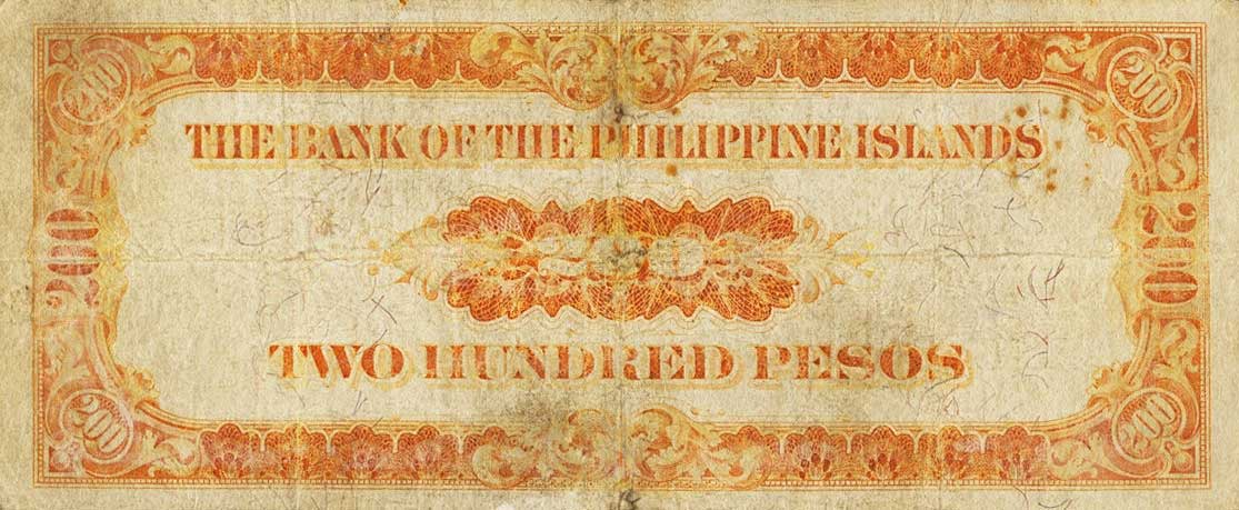 Back of Philippines p21: 200 Pesos from 1928