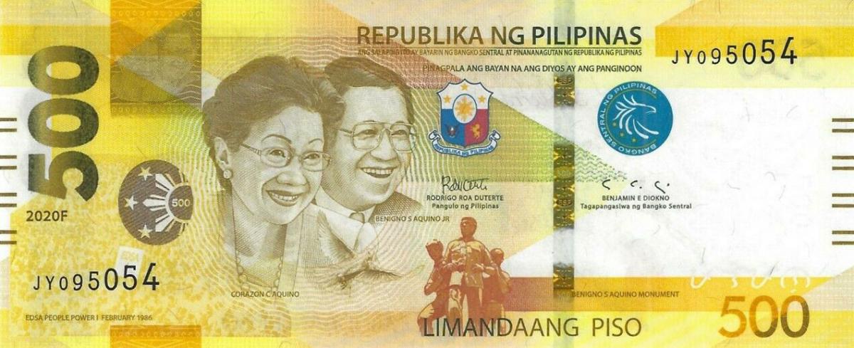 Front of Philippines p227a: 500 Pesos from 2020