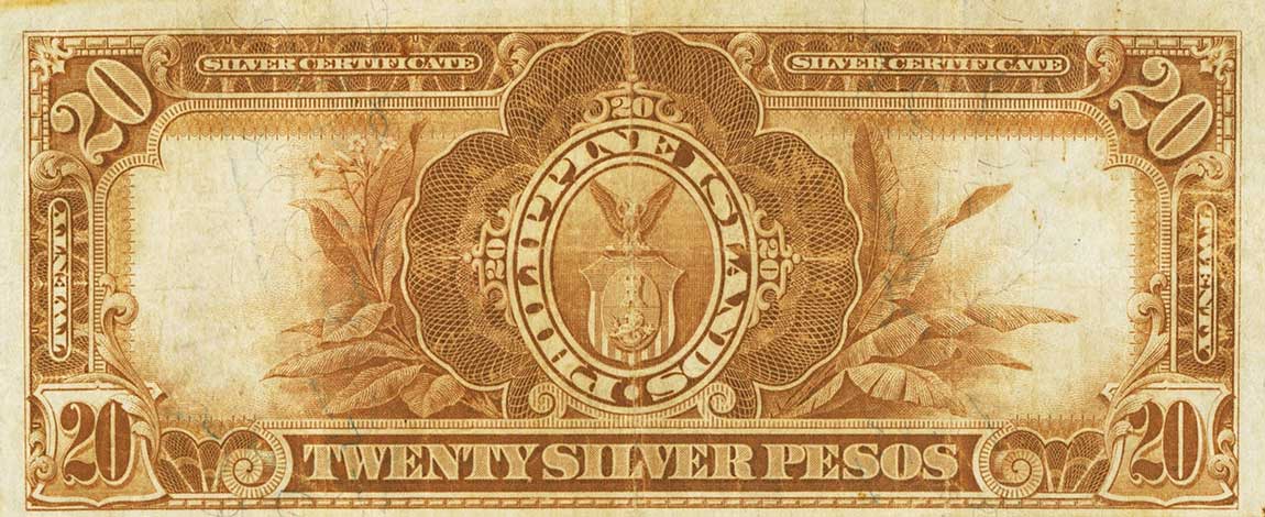 Back of Philippines p34e: 20 Pesos from 1908