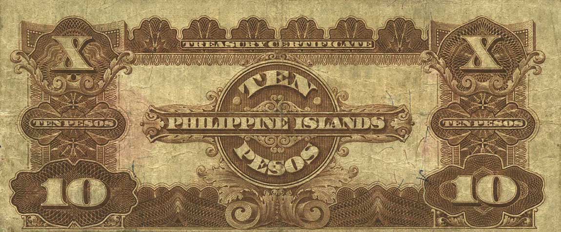 Back of Philippines p63a: 10 Pesos from 1918
