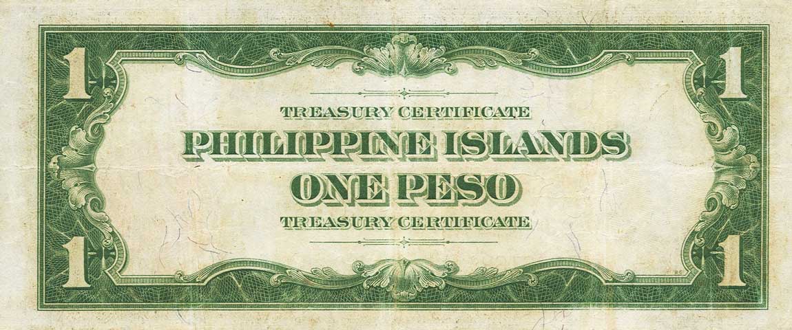 Back of Philippines p68b: 1 Peso from 1924