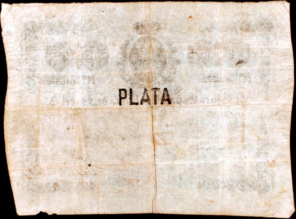 Back of Philippines pA1a: 10 Pesos from 1852
