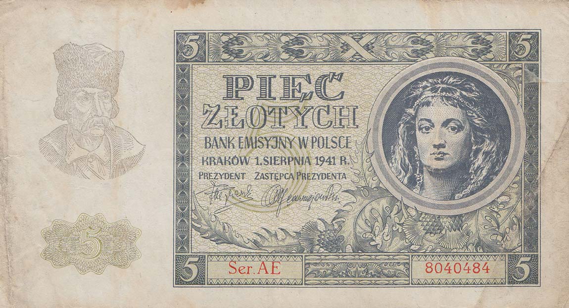Front of Poland p101: 5 Zlotych from 1941