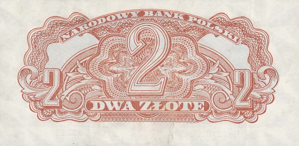 Back of Poland p107a: 2 Zlotych from 1944