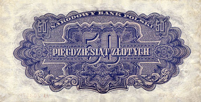 Back of Poland p114: 50 Zlotych from 1944