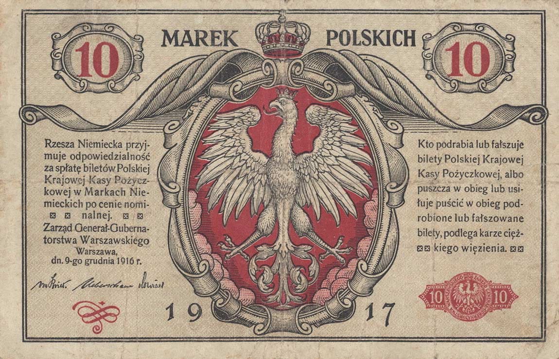 Front of Poland p12: 10 Marek from 1917