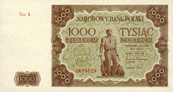 Front of Poland p133: 1000 Zlotych from 1947